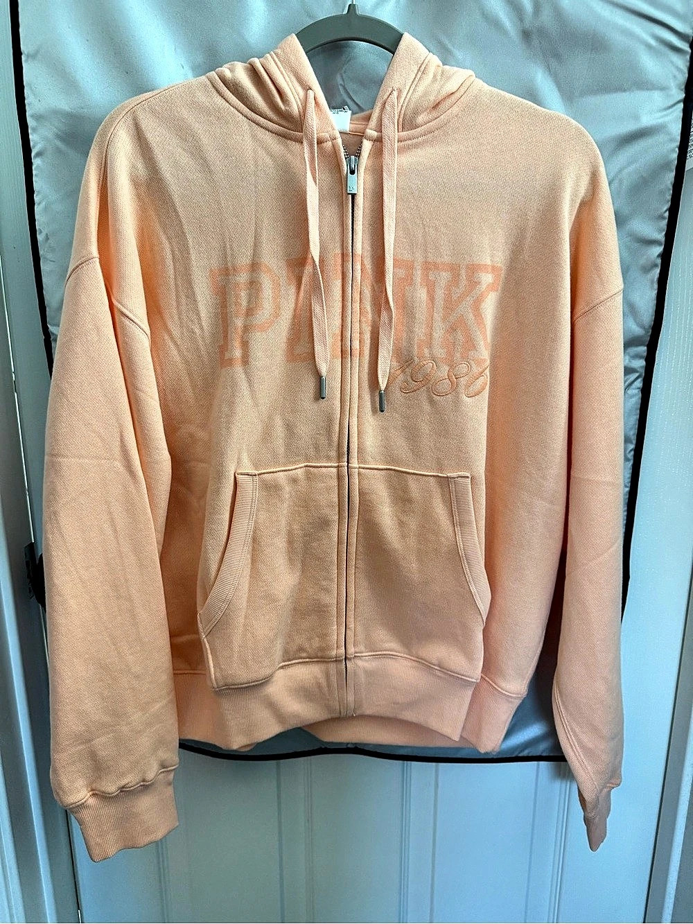 PINK Victoria's Secret Light Orange Zip- up Hoodie
